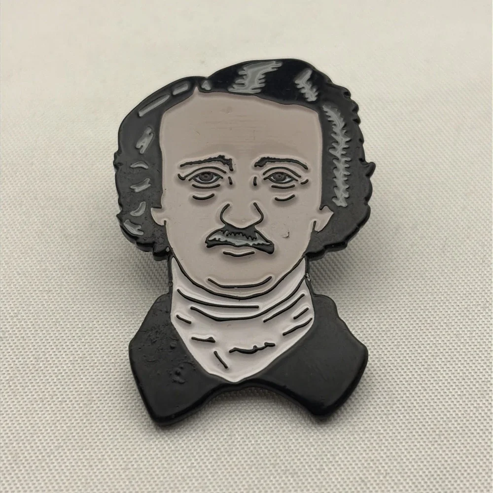 Edgar Allan Poe Poet Head Lapel Hat Pin
